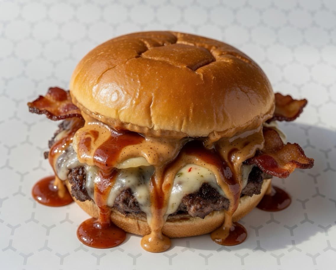 Kicked up PB&J burger